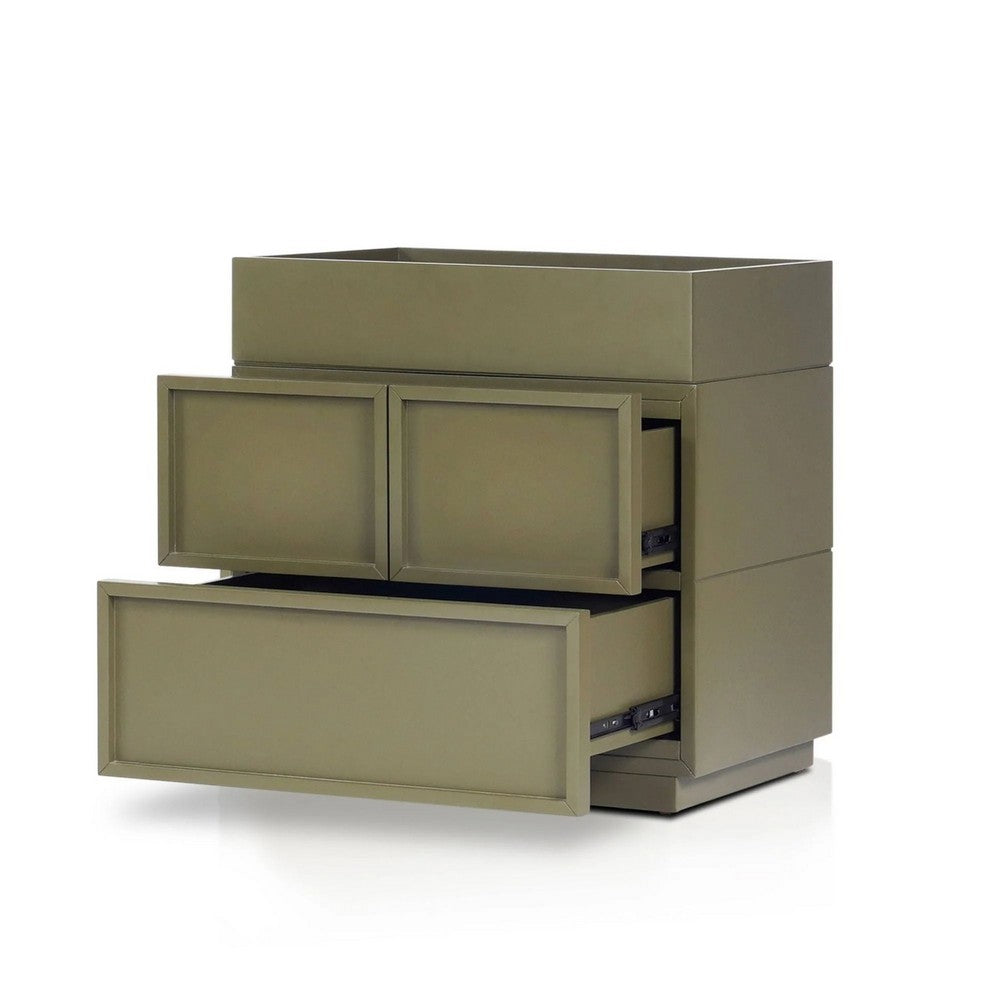 Sena Nightstand with Tray Top, 2 Soft Close Drawers, Olive Green - BM352135