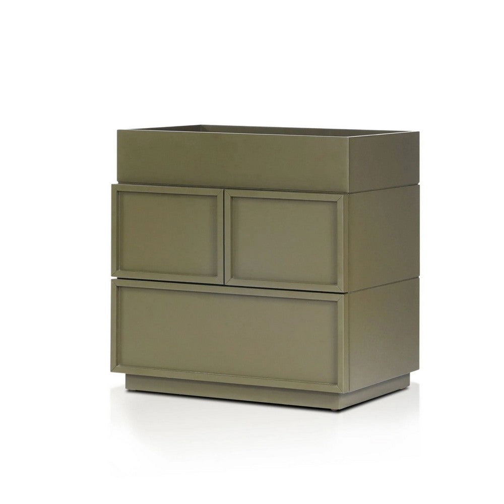 Sena Nightstand with Tray Top, 2 Soft Close Drawers, Olive Green - BM352135