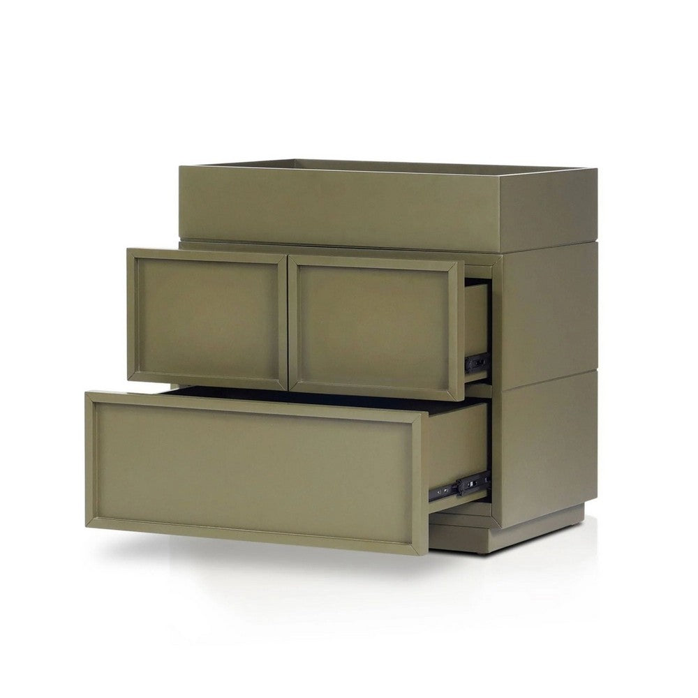 Sena Nightstand with Tray Top, 2 Soft Close Drawers, Olive Green - BM352135