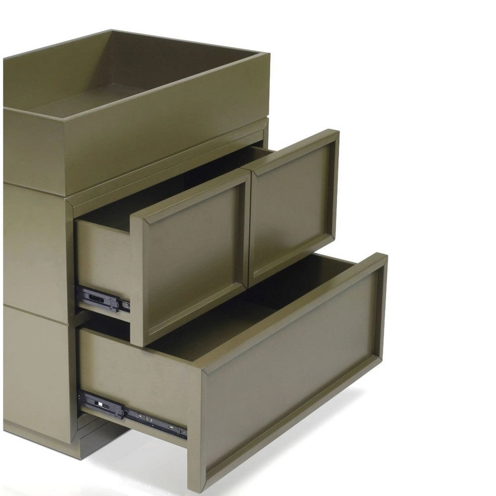 Sena Nightstand with Tray Top, 2 Soft Close Drawers, Olive Green - BM352135