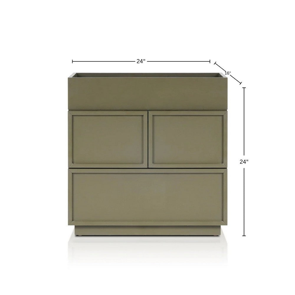 Sena Nightstand with Tray Top, 2 Soft Close Drawers, Olive Green - BM352135