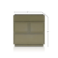 Sena Nightstand with Tray Top, 2 Soft Close Drawers, Olive Green - BM352135