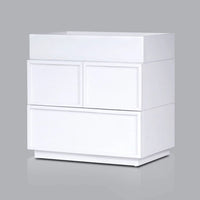 Sena Nightstand with Tray Top, 2 Soft Close Drawers, Glam White - BM352136