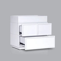 Sena Nightstand with Tray Top, 2 Soft Close Drawers, Glam White - BM352136