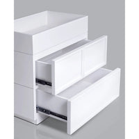 Sena Nightstand with Tray Top, 2 Soft Close Drawers, Glam White - BM352136