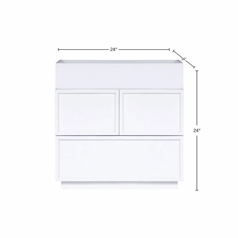 Sena Nightstand with Tray Top, 2 Soft Close Drawers, Glam White - BM352136