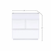 Sena Nightstand with Tray Top, 2 Soft Close Drawers, Glam White - BM352136