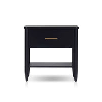 Lex Bedside Nightstand, 1 Drawer and Fixed Open Shelf, Black - BM352137