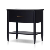 Lex Bedside Nightstand, 1 Drawer and Fixed Open Shelf, Black - BM352137
