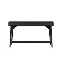 Ian Large Office Desk, 3 Felt Lined Drawers, Modern Black Wood 52 Inch - BM352144