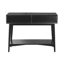 Ian Console Table, 2 Drawers w Shelf, Modern Black, 42 Inch Rectangular - BM352148