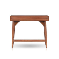 Ian Mini Office Desk, 2 Felt Lined Drawers, Chestnut Brown Wood 36 Inch - BM352149
