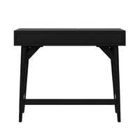 Ian Mini Office Desk, 2 Felt Lined Drawers, Modern Black Wood 36 Inch - BM352150