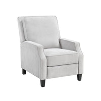 Naaz Push Back Recliner Chair, Cushioned Seat, Gray Polyester, Black Legs - BM352152