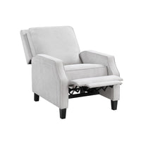 Naaz Push Back Recliner Chair, Cushioned Seat, Gray Polyester, Black Legs - BM352152
