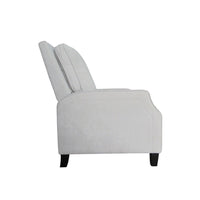 Naaz Push Back Recliner Chair, Cushioned Seat, Gray Polyester, Black Legs - BM352152