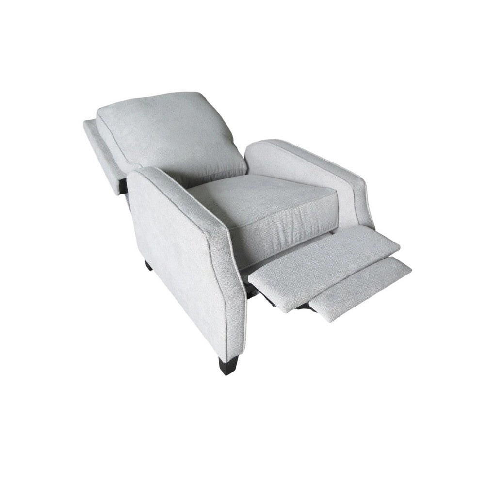 Naaz Push Back Recliner Chair, Cushioned Seat, Gray Polyester, Black Legs - BM352152