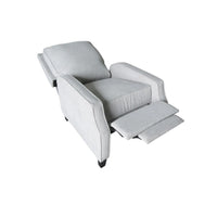 Naaz Push Back Recliner Chair, Cushioned Seat, Gray Polyester, Black Legs - BM352152