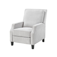 Naaz Push Back Recliner Chair, Cushioned Seat, Gray Polyester, Black Legs - BM352152