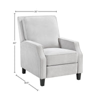 Naaz Push Back Recliner Chair, Cushioned Seat, Gray Polyester, Black Legs - BM352152