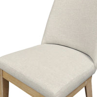 Abil Side Chair Set of 2, Curved Back, Ivory Polyester, Natural Brown - BM352155