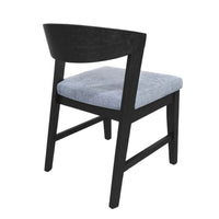 Vecy Side Chair Set of 2, Gray Fabric Seat, Curved Back, Vintage Black - BM352156