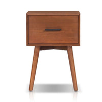 Ian Side End Table w Drawer, Chestnut Brown Wood, 18 Inch Rectangular - BM352158