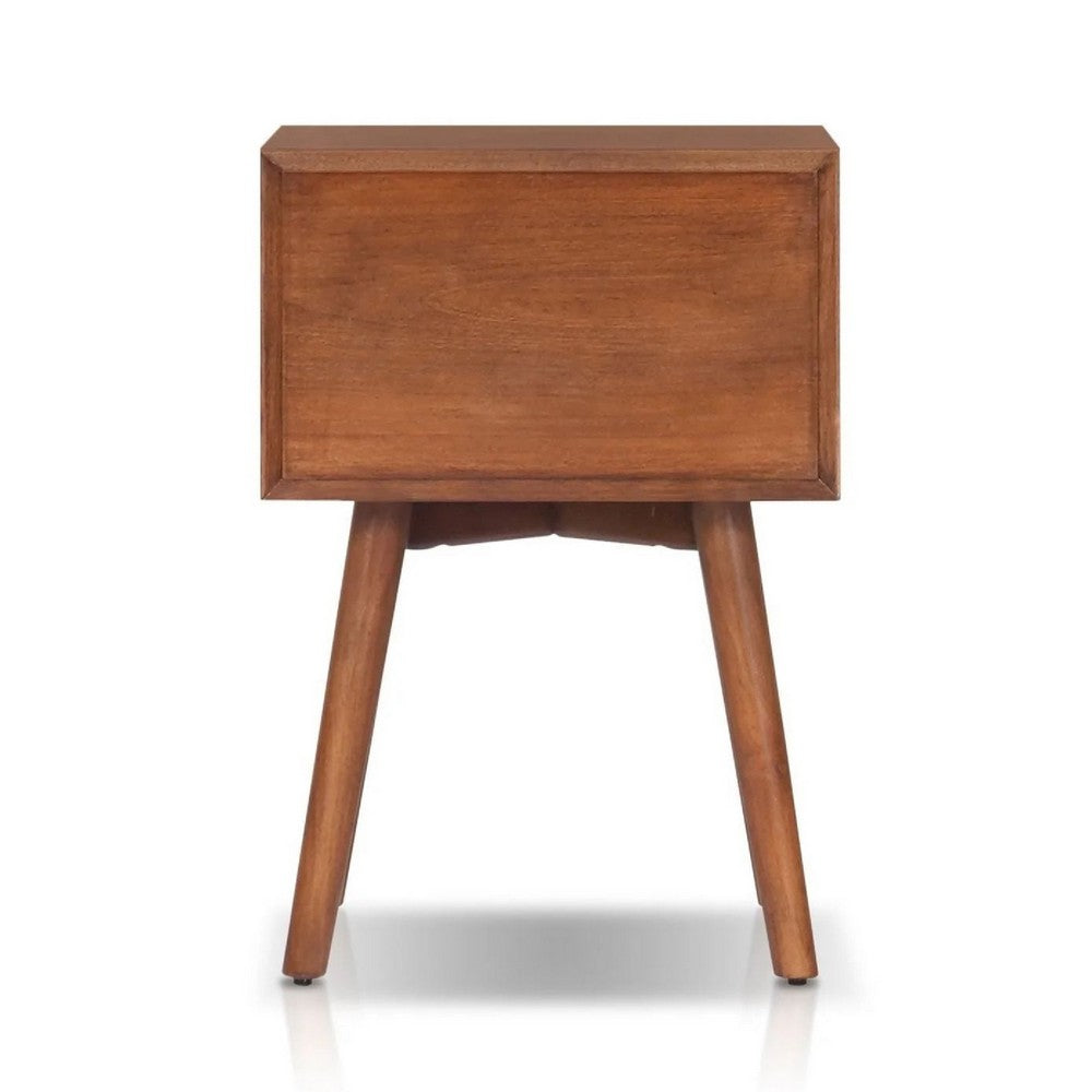 Ian Side End Table w Drawer, Chestnut Brown Wood, 18 Inch Rectangular - BM352158