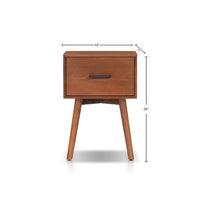 Ian Side End Table w Drawer, Chestnut Brown Wood, 18 Inch Rectangular - BM352158