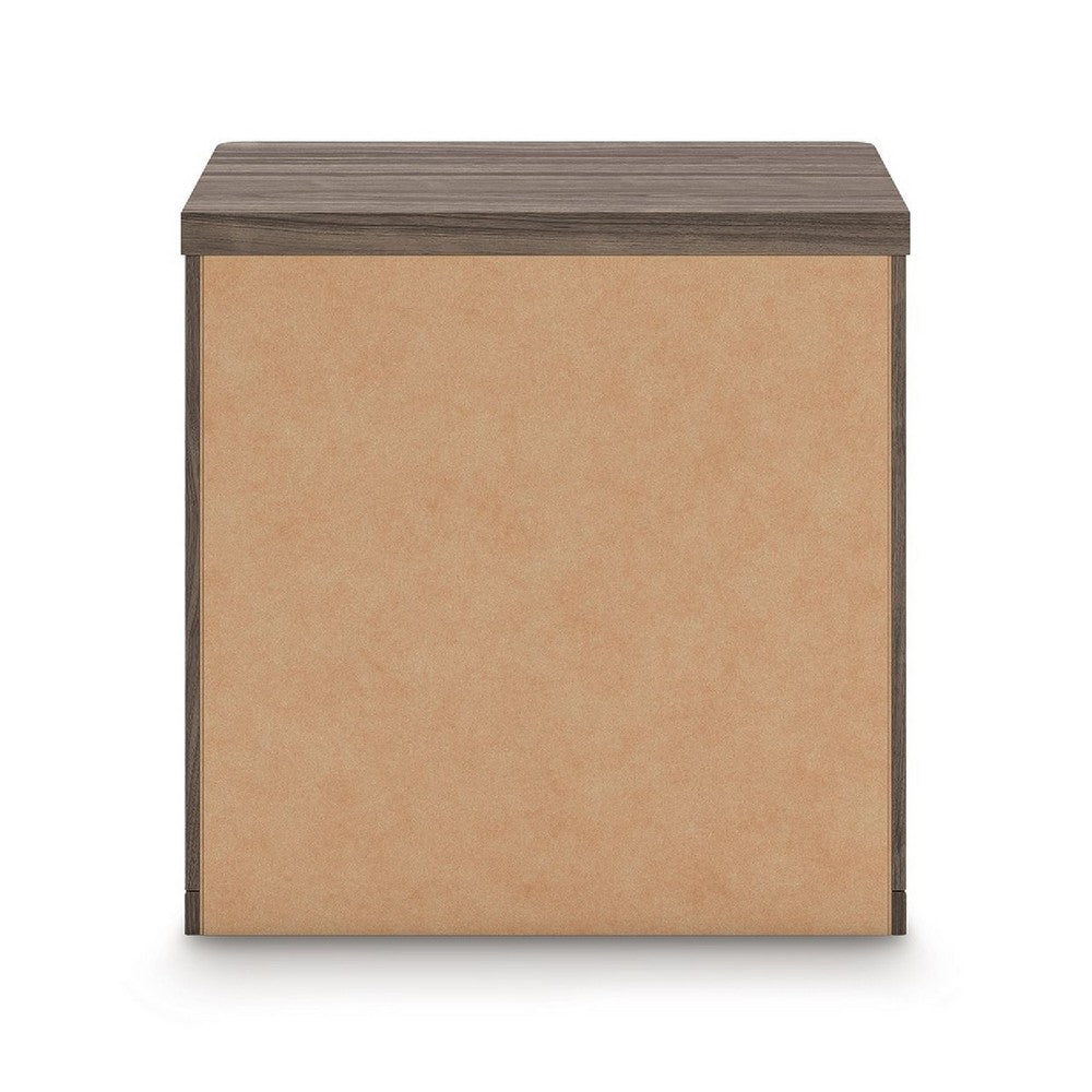 Keny Nightstand, 2 Drawers with Gold Handles, Matte White, Dark Brown - BM352165