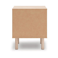 Rox Nighstand, 1 Floral Pattern Drawer Front and USB Port, Oak Brown - BM352166