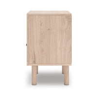 Rox Nighstand, 1 Floral Pattern Drawer Front and USB Port, Oak Brown - BM352166