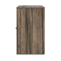 Eli Nighstand, 1 Drawer with Gunmetal Pull, Open Cubby, Rustic Brown - BM352167