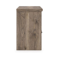 Cota Nightstand, 2 Drawers with Bronze Handles, USB Port, Dark Brown - BM352168