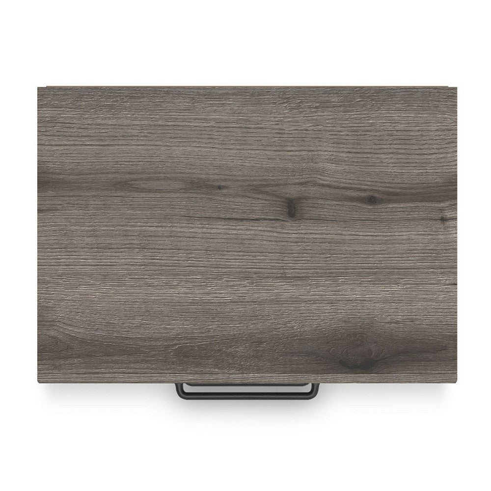 Gesa Nightstand, 2 Drawers with Bar Handles, USB Port, Weathered Gray - BM352169