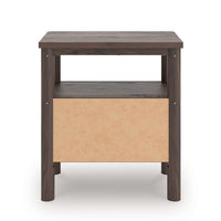 Pemy Nightstand, 1 Reeded Drawer, Open Shelf, USB Ports, Brown - BM352170