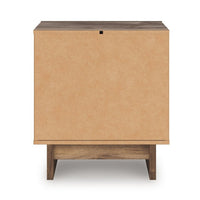 Lina Nightstand, 2 Drawers with Finger Tab Pulls, USB Ports, Brown - BM352171