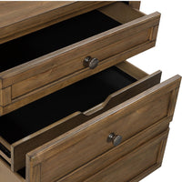 Fedz Oversized Nighstand with 3 Drawers, Bun Feet, Chestnut Brown Wood  - BM352173
