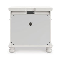 Rowy Bedside Nightstand, 3 Drawers with Pewter Knobs, Antique White - BM352175