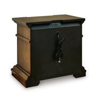 Lesa Nightstand, 3 Drawers with Antique Brass Oval Knobs, Brown 32Inch  - BM352178