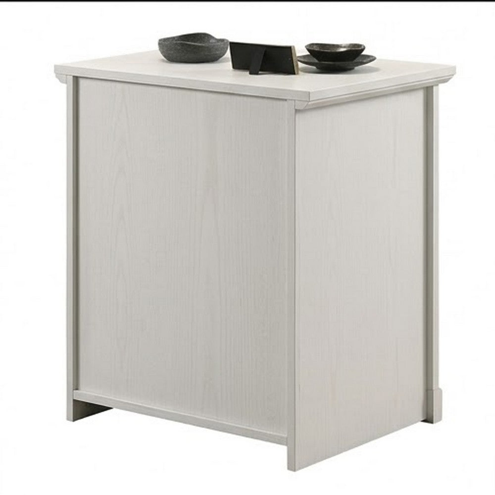 Jori Bedside Nightstand, 2 Drawers, USB Ports, 1 Open Shelf, White - BM352204