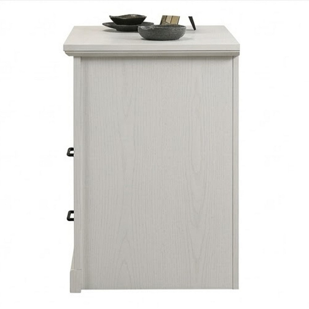 Jori Bedside Nightstand, 2 Drawers, USB Ports, 1 Open Shelf, White - BM352204