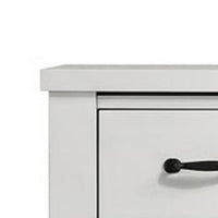 Nori Tall Dresser Chest, 5 Drawers with Split Top, Black Handles, White - BM352206