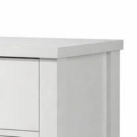 Nori Bedside Low Nightside, 2 Drawers with Black Metal Handles, White - BM352207