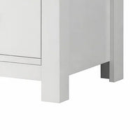 Nori Bedside Low Nightside, 2 Drawers with Black Metal Handles, White - BM352207