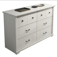 Jori Wide Dresser, 6 Drawers with Split Top, Black Handles, White - BM352208