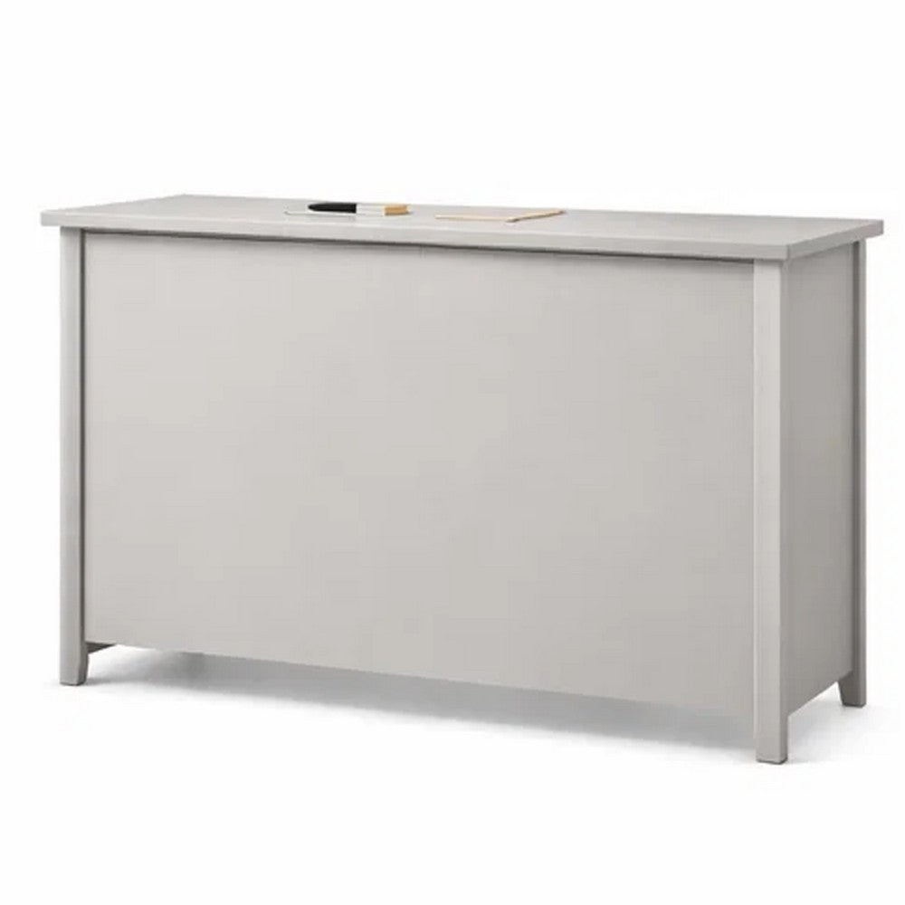 Kori Wide Dresser, 6 Drawers with Silver Bar Handles, White - BM352209
