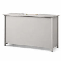 Kori Wide Dresser, 6 Drawers with Silver Bar Handles, White - BM352209