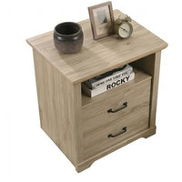 Jori Bedside Nightstand, 2 Drawers, USB Ports, 1 Open Shelf, Oak Brown - BM352210