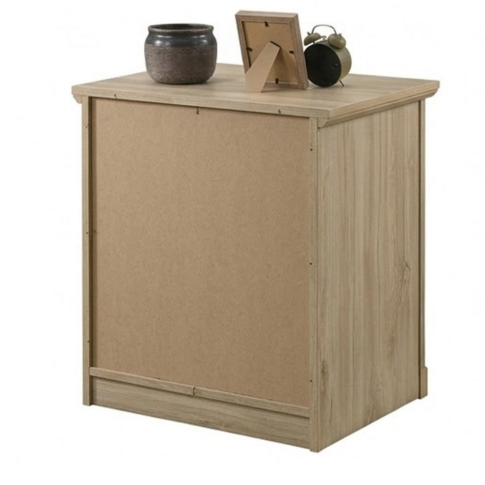 Jori Bedside Nightstand, 2 Drawers, USB Ports, 1 Open Shelf, Oak Brown - BM352210